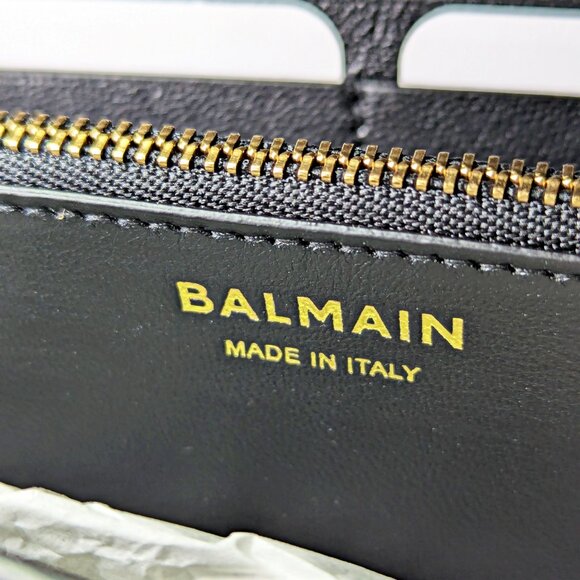 Balmain B-Buzz Snakeskin-Embossed Leather Gold Chain Clutch Wallet (MSRP $1,095) - Picture 10 of 16